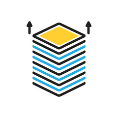 Multi color icon for pile © WEBTECHOPS