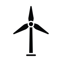 Wind Turbine Icon Vector Flat and Clean Look