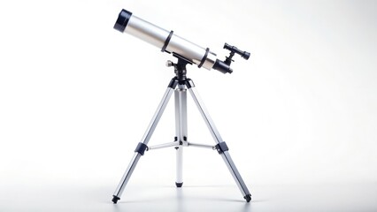 Vintage Telescope Tripod Photography: Celestial Exploration, Stargazing, Night Sky, Astronomy Equipment