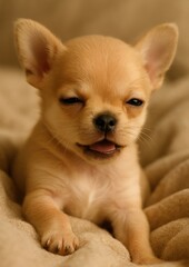Obraz premium Adorable sleepy Chihuahua puppy