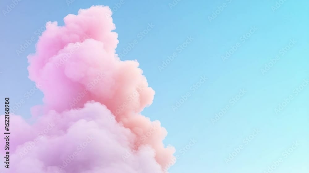 Poster dreamy pastel cloudscape: a mesmerizing cloudscape of soft pastel colors dominates a clear, gradient