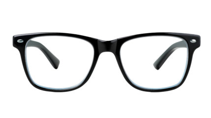 Classic Black Eyeglasses: A sleek, modern pair of black eyeglasses, showcasing a timeless design and clear lenses, perfect for enhancing vision and style.
