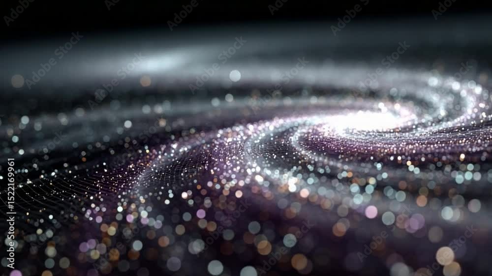 Poster galactic symphony: a mesmerizing visual journey through a swirling galaxy, where stardust dances in 