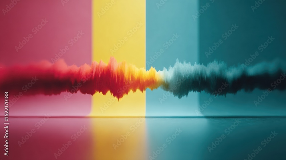 Poster Vibrant Seismograph Waveforms Recording Intense Earthquake Activity with Colorful Graphs for Modern Geological Monitoring and Disaster Prediction Technology