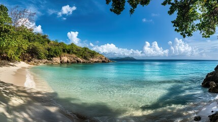 Fototapeta premium Tropical Beach Cove Sunlight.