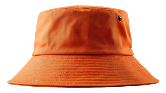 Orange bucket hat: A stylish, vibrant orange bucket hat, offering a perfect blend of fashion and sun protection, perfect for adding a pop of color and personality.