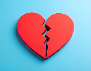 Obraz premium Broken heart, sad expression in tears. Lost love and mental disorder