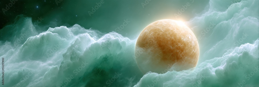 Poster detailed solar surface with dramatic sunspot flares erupting from textured plasma sphere edge in spa