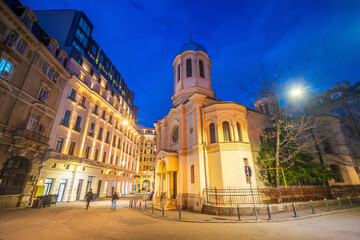 Bucharest city skyline, cityscape of Romania