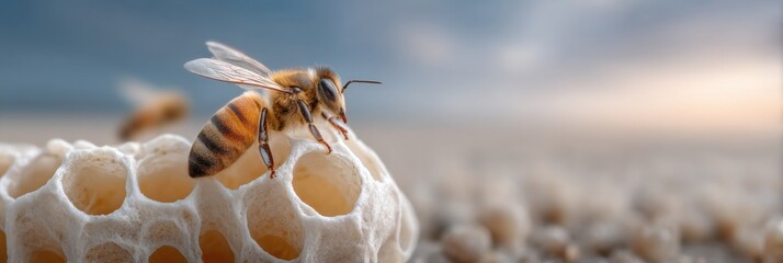 World Bee Day Celebration with Queen Bee and Honeycomb for Spring Earth Day and May Day Festival - Sustainable Agricultural Education and Eco Awareness
