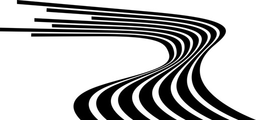 Abstract perspective line stripes with 3d dimensional effect