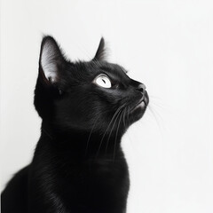 The image is named Black and white cat isolated on white background