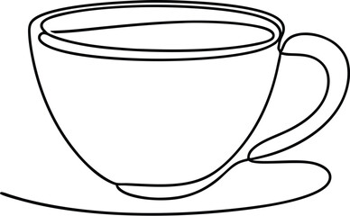 One line  Coffee cup, Coffee cup continuous line sketch tea icon cafe sketch drink single art outline mug logo food, Doodle cup line abstract background breakfast steam morning coffee design symbol, c