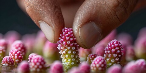 World Reef Awareness Day Coral Restoration Hands Placing Fragile Coral Fragment on Platform for Earth Day Spring Eco Conservation Campaign