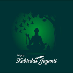 Kabirdas Jayanti Social Media Post Design in Elegant Dark Green Background

