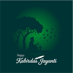 Kabirdas Jayanti Social Media Post Design in Elegant Dark Green Background

