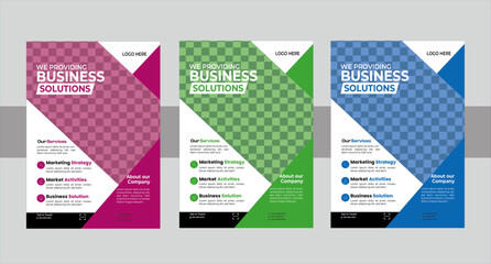 Corporate creative colorful business flyer template design set, abstract business flyer, vector template design or business poster template design .