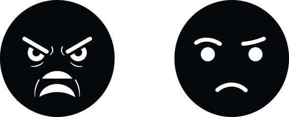 Emotional Vector Illustration Angry and Sad Faces
