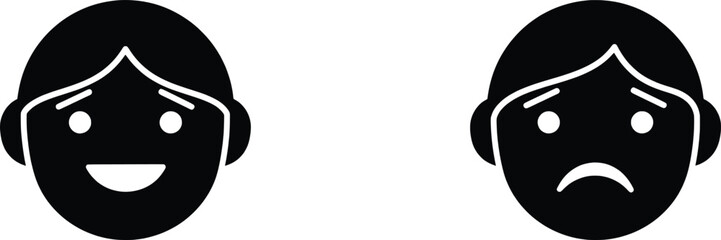 Emotion Vector Illustration Happy and Sad Faces