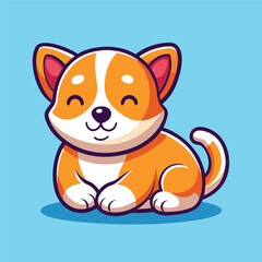 Cute Dog Sleeping – Flat Cartoon Icon Illustration of Puppy Mascot Animal Character Concept
