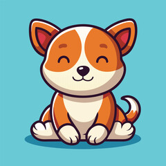 Cute Dog Sleeping – Flat Cartoon Icon Illustration of Puppy Mascot Animal Character Concept
