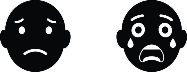 Emotion Vector Illustration Sadness and Despair Icons