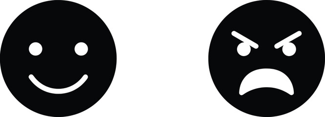 Emotion Vector Illustration Happy and Angry Faces