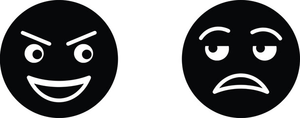 Obraz premium Emotion Vector Illustration A Set of Contrasting Facial Expressions