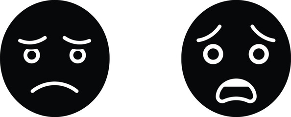 Emotion Vector Illustration Sad and Anxious Faces