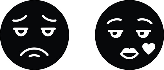 Emotion Vector Illustration Sad and Happy Faces