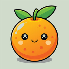Cute Orange Fruit – Cartoon Vector Icon Illustration, Food Object Concept Isolated Flat
