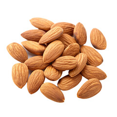 Almonds handful isolated on a transparent background
