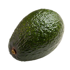 A whole avocado hass isolated on a transparent background