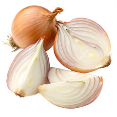 A chopped onion isolated on a transparent background
