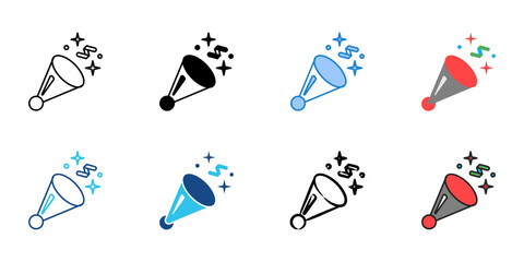 Confetti icon set multiple style collection