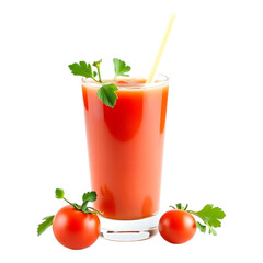 Refreshing Tomato Juice in a Tall Glass