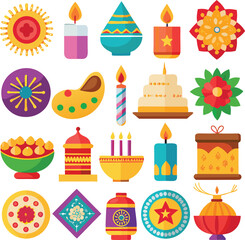 Adobe Illustrator Artwork Beautiful Indian women in saris (Indian traditional wear) decorating Rangoli with oil Lamps (Diya) sitting at the entrance of a temple in a Palace
