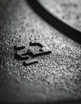 High-Detail Macro Shot of a Gym Barbell Weight Plate Surface, Revealing Gritty Texture & Abstract Monochromatic Patterns. Ideal for Fitness Backgrounds & Crossfit Concepts