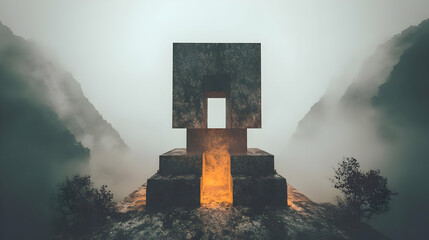 floating above clouds surrounded by infinite reflections and glowing pathways