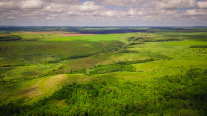 Obraz premium aero landscape of a green summer forest