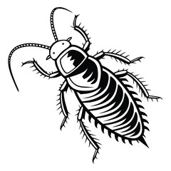 Obraz premium Cartoon vector illustration of an isolated, funny insect, a bee or wasp, with antennas, smiling