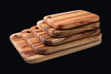 Stacked wooden cutting boards
