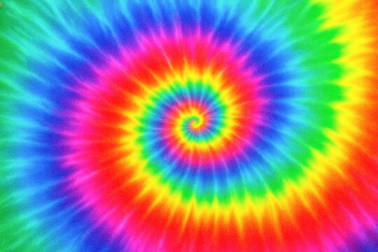 Radiant Tie-Dye Swirl with Rainbow Glow and Psychedelic Motion
