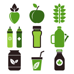 Eco-Friendly Product Icon Set with Green Theme
