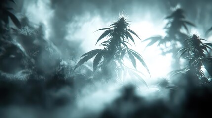 Cannabis Plants in Fog