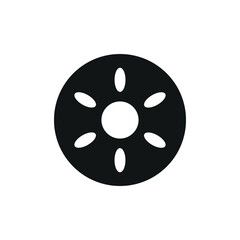 Flat Kiwi Icon – Fresh Tropical Fruit Symbol for Food, Health, and Organic Designs