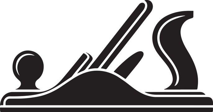Black and white illustration of a classic wood hand plane tool.