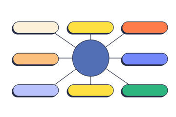 set of colorful web elements