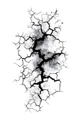 Abstract Cracked White Texture on Transparent Background, PNG
