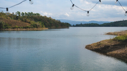 The river and mountains view